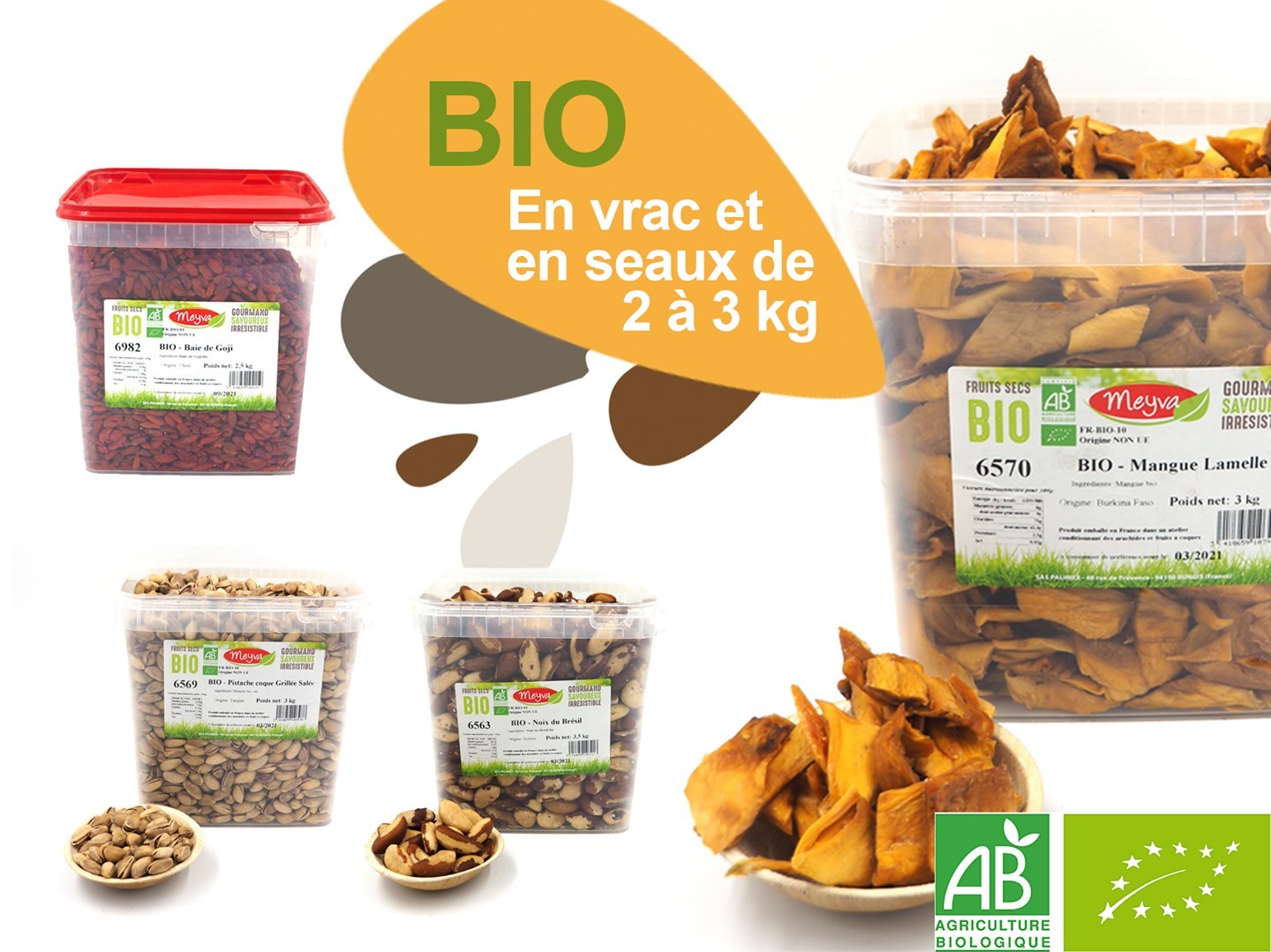 Notre Gamme BIO 🌱 En seaux de 2 à 3 kg.